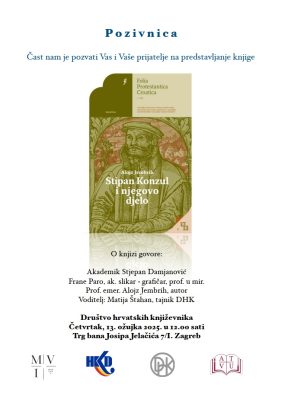 Plakat za promociju knjige Stipan Konzul i njegovo djelo.